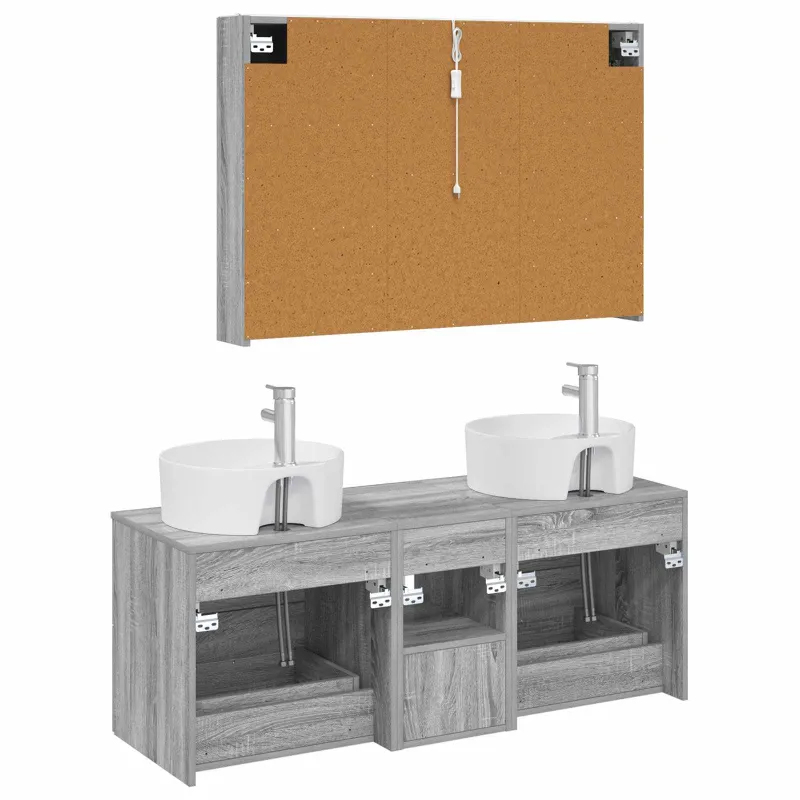 Vonios baldų rinkinys 4 pcs Pilka Sonoma