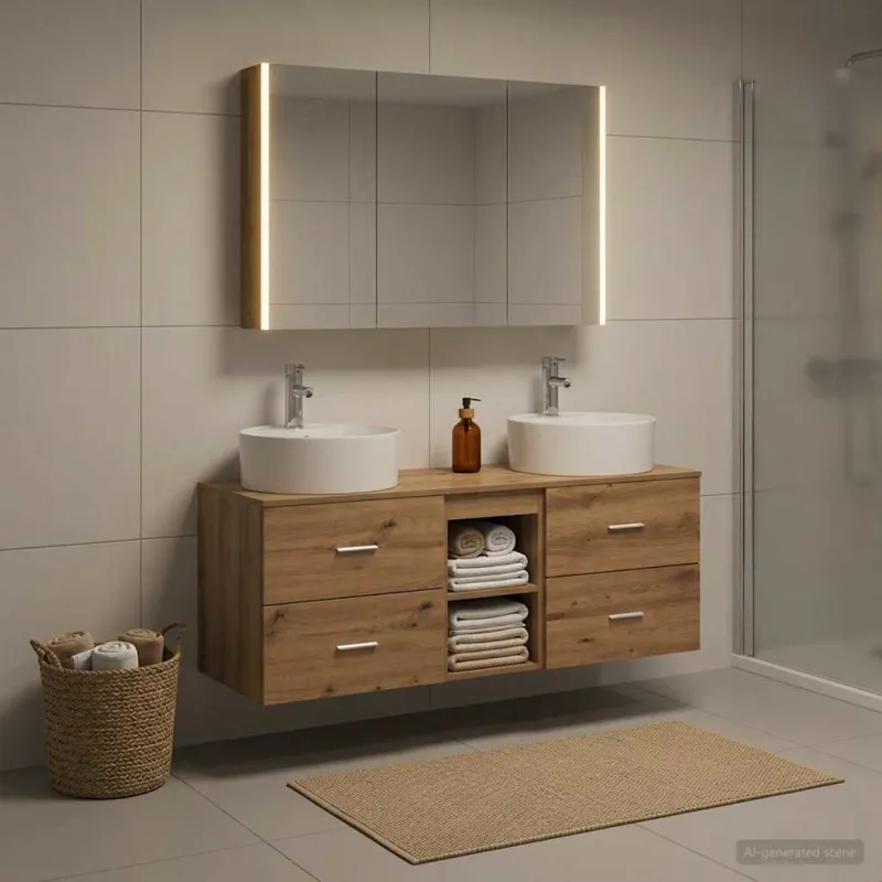 Vonios baldų rinkinys 4 pcs Artisano ąžuolo