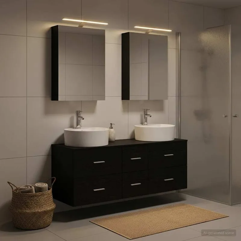 Vonios baldų rinkinys 5 pcs Juodojo ąžuolo