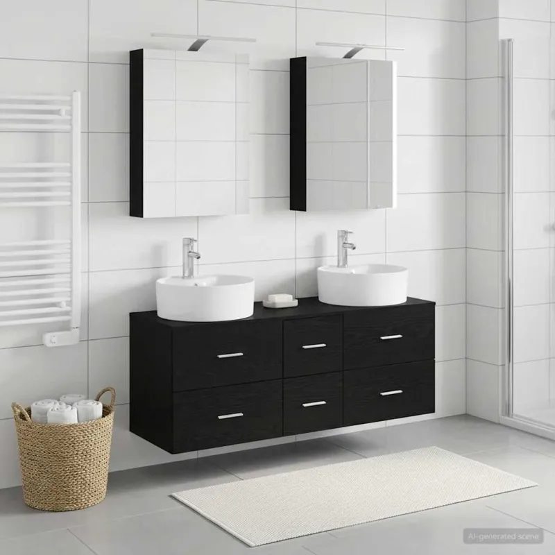 Vonios baldų rinkinys 5 pcs Juodojo ąžuolo
