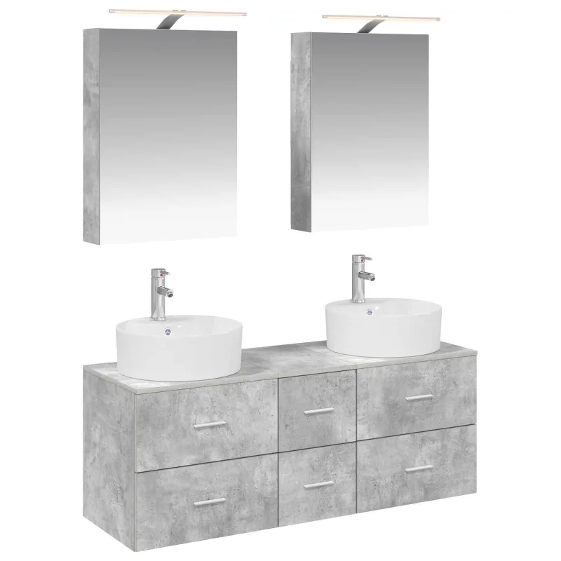 Vonios baldų rinkinys 5 pcs Betono pilka