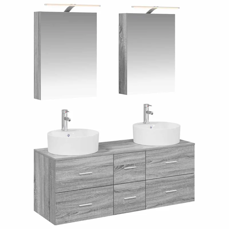 Vonios baldų rinkinys 5 pcs Pilka Sonoma