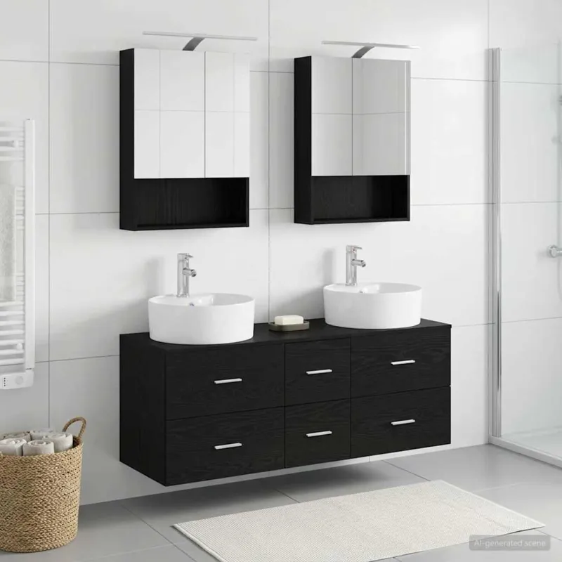 Vonios baldų rinkinys 5 pcs Juodojo ąžuolo