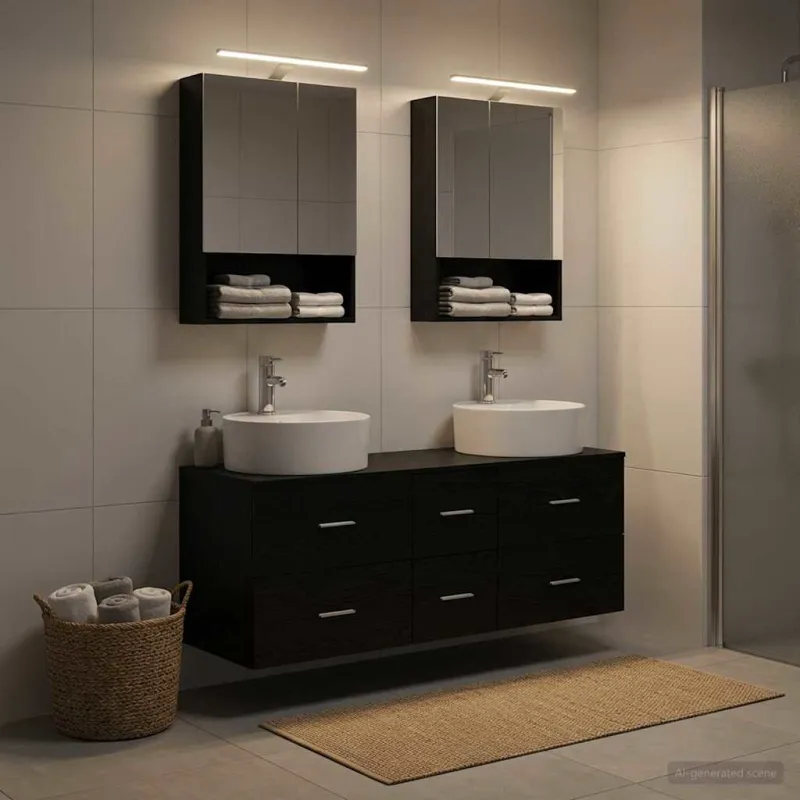 Vonios baldų rinkinys 5 pcs Juodojo ąžuolo