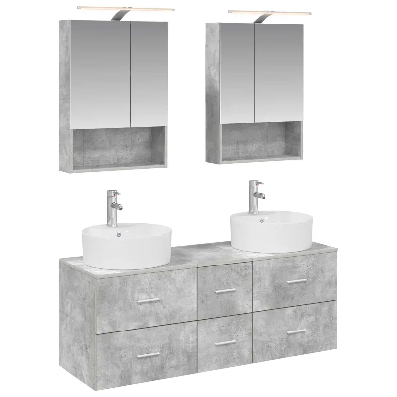 Vonios baldų rinkinys 5 pcs Betono pilka
