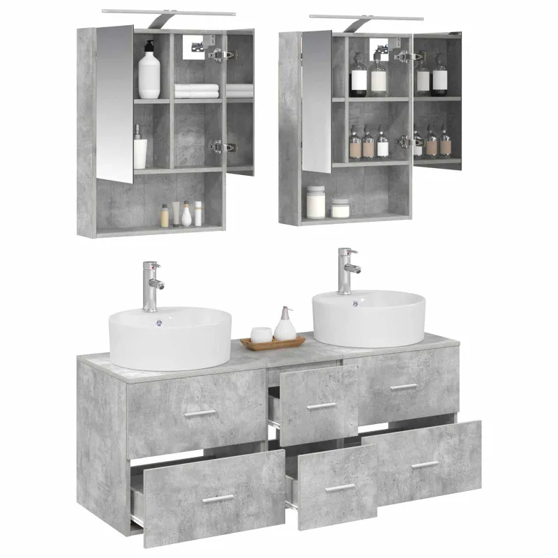 Vonios baldų rinkinys 5 pcs Betono pilka
