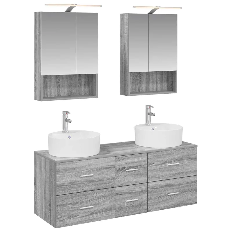Vonios baldų rinkinys 5 pcs Pilka Sonoma