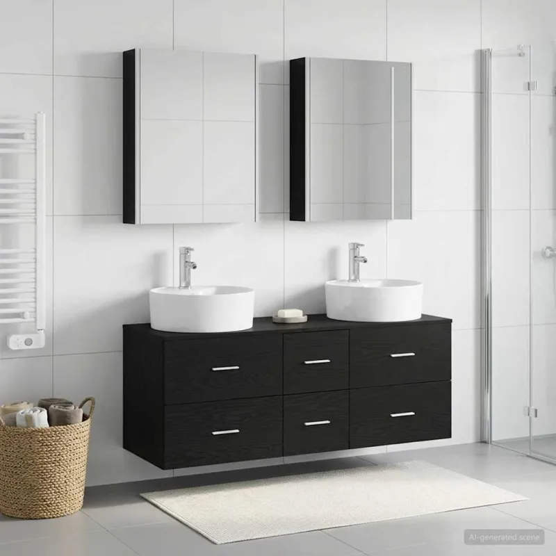 Vonios baldų rinkinys 5 pcs Juodojo ąžuolo
