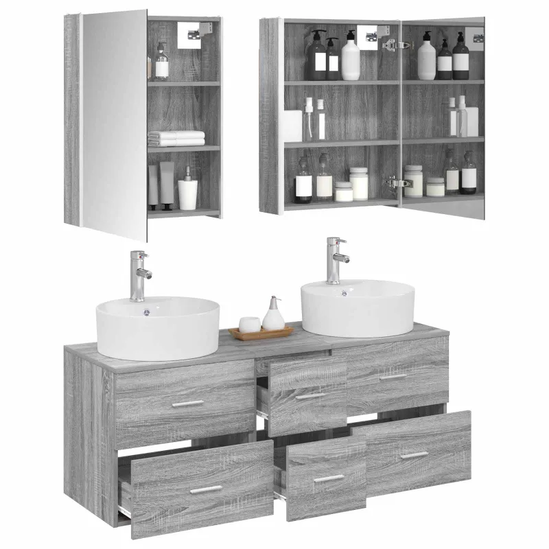 Vonios baldų rinkinys 5 pcs Pilka Sonoma