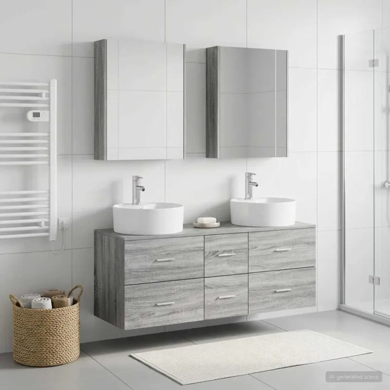 Vonios baldų rinkinys 5 pcs Pilka Sonoma