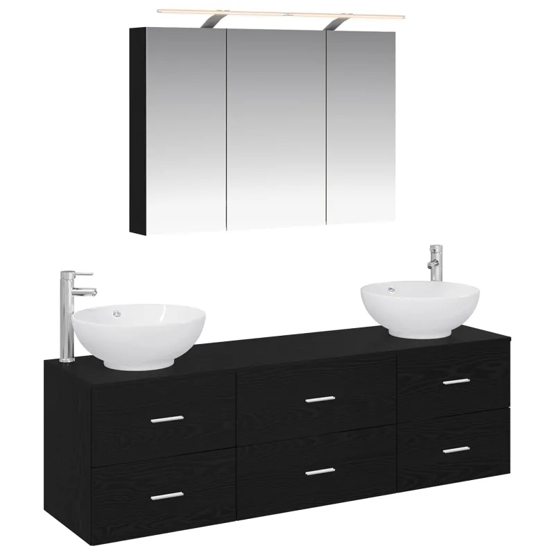 Vonios baldų rinkinys 4 pcs Juodojo ąžuolo