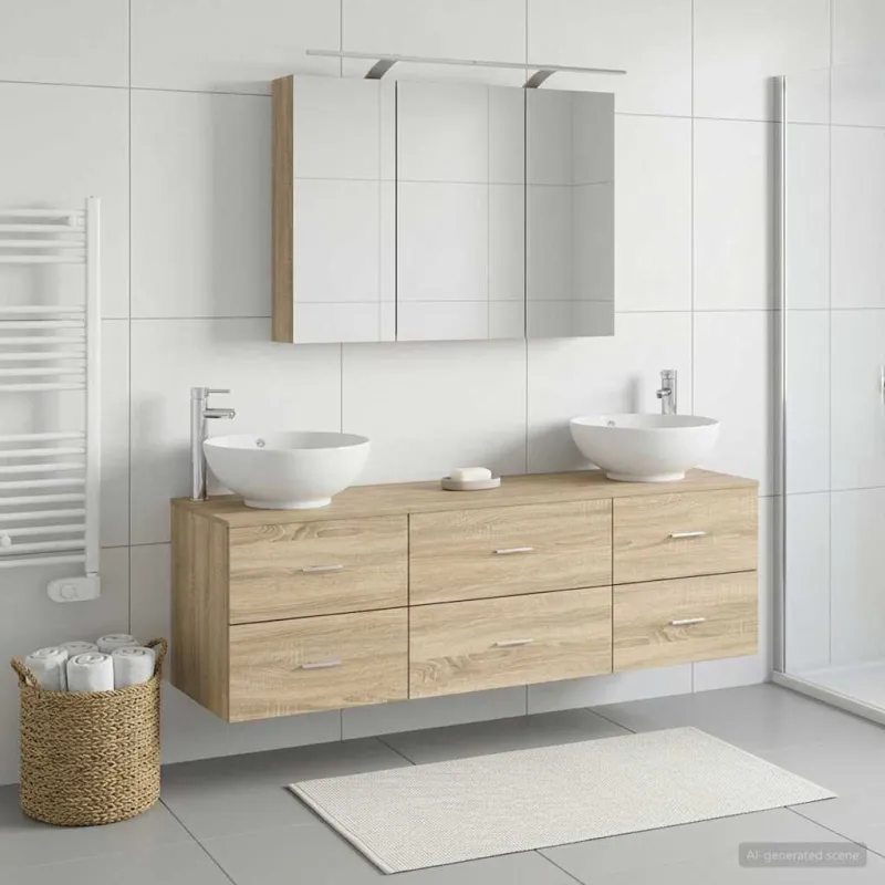 Vonios baldų rinkinys 4 pcs Sonoma ąžuolas
