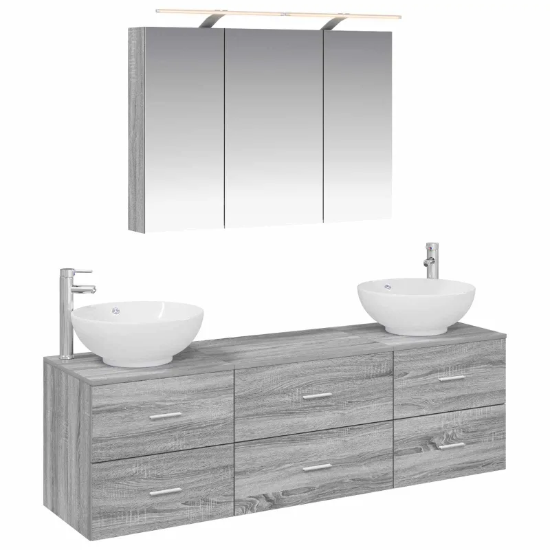 Vonios baldų rinkinys 4 pcs Pilka Sonoma