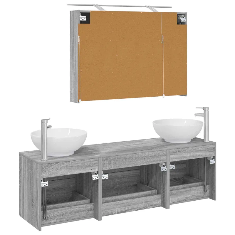 Vonios baldų rinkinys 4 pcs Pilka Sonoma