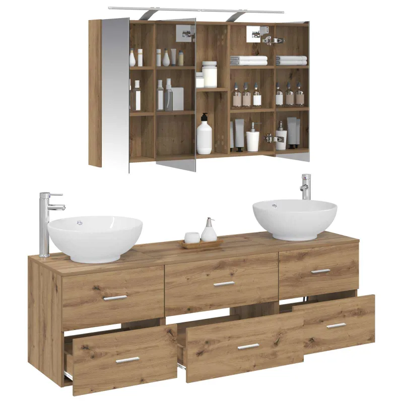 Vonios baldų rinkinys 4 pcs Artisano ąžuolo