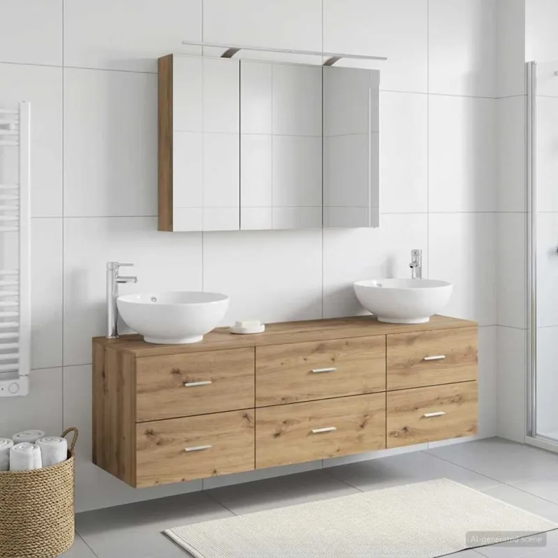 Vonios baldų rinkinys 4 pcs Artisano ąžuolo