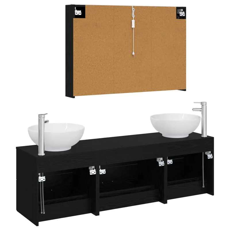 Vonios baldų rinkinys 4 pcs Juodojo ąžuolo