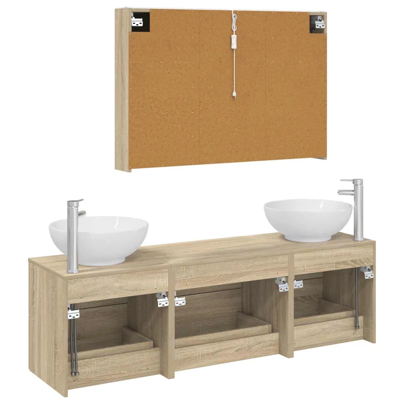 Vonios baldų rinkinys 4 pcs Sonoma ąžuolas