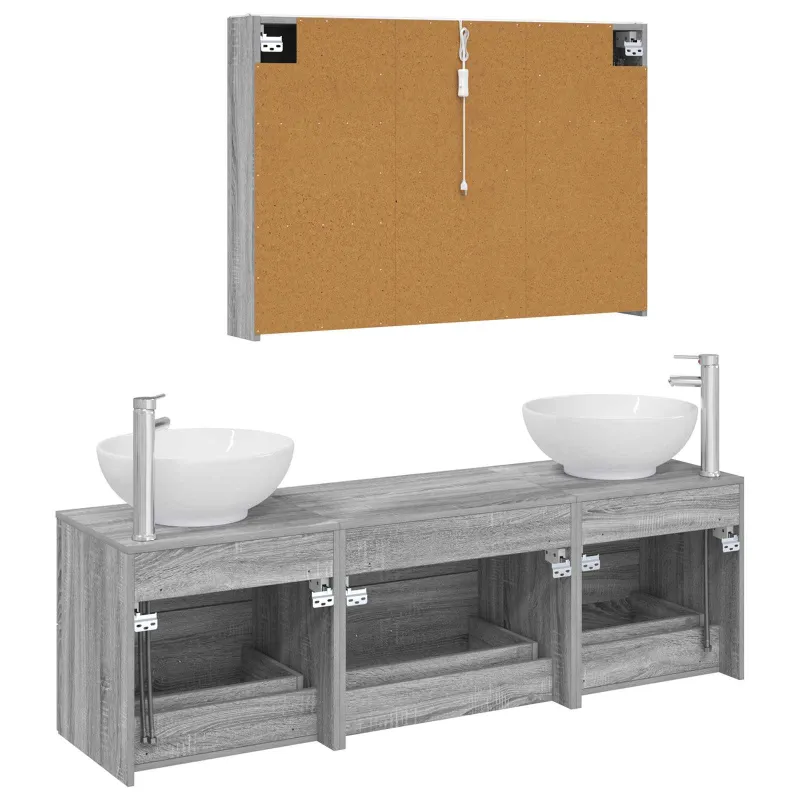 Vonios baldų rinkinys 4 pcs Pilka Sonoma