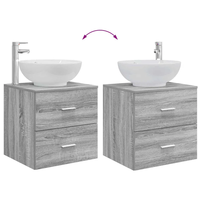 Vonios baldų rinkinys 4 pcs Pilka Sonoma