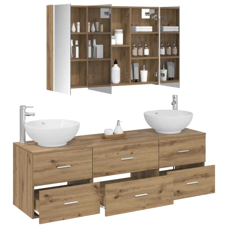 Vonios baldų rinkinys 4 pcs Artisano ąžuolo