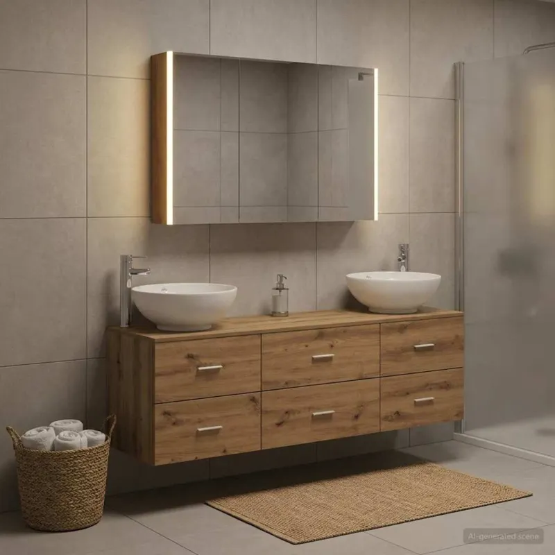 Vonios baldų rinkinys 4 pcs Artisano ąžuolo