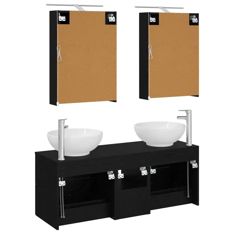 Vonios baldų rinkinys 5 pcs Juodojo ąžuolo