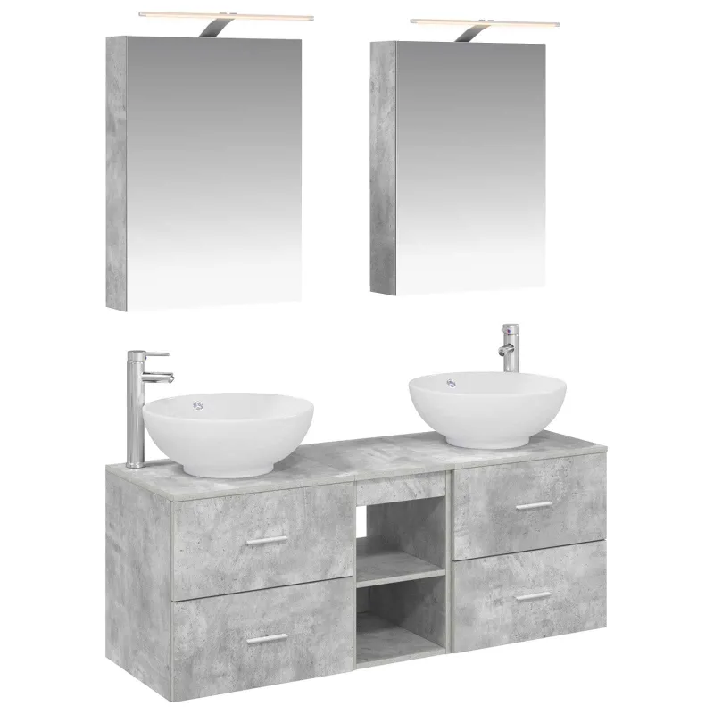 Vonios baldų rinkinys 5 pcs Betono pilka