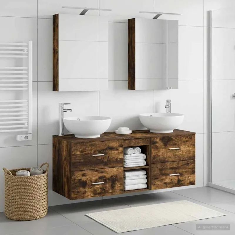 Vonios baldų rinkinys 5 pcs Dūminio ąžuolo