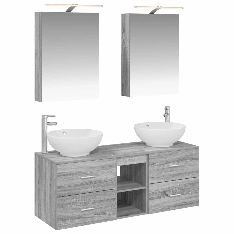 Vonios baldų rinkinys 5 pcs Pilka Sonoma