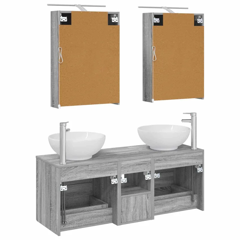 Vonios baldų rinkinys 5 pcs Pilka Sonoma