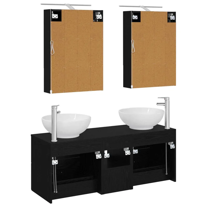 Vonios baldų rinkinys 5 pcs Juodojo ąžuolo