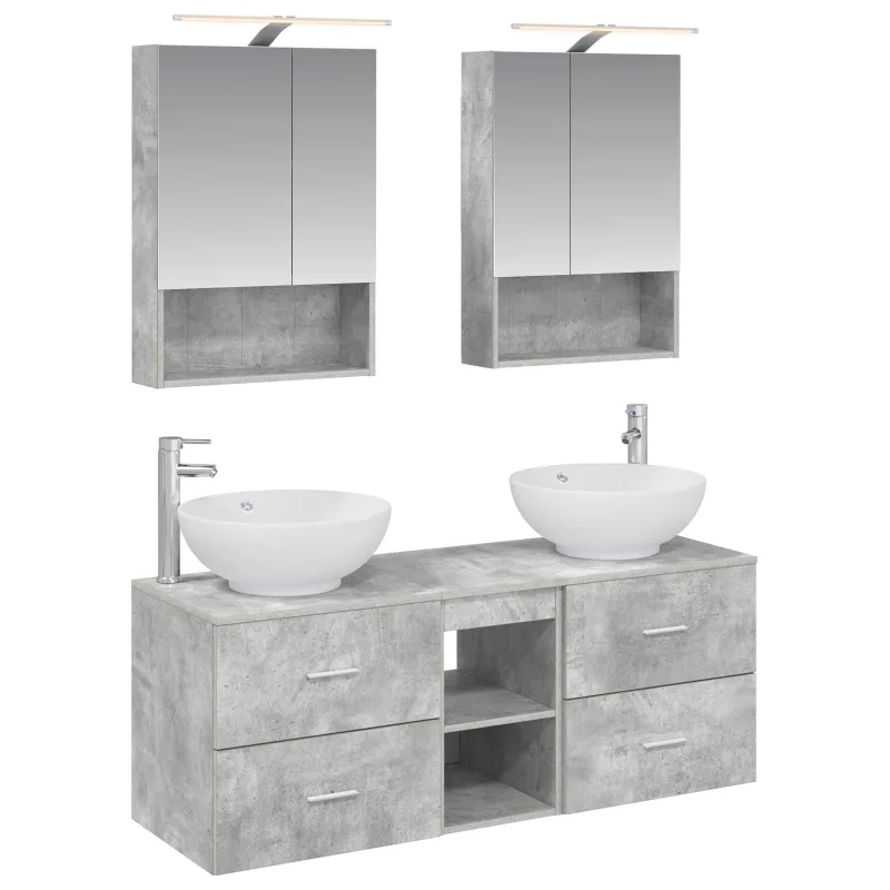 Vonios baldų rinkinys 5 pcs Betono pilka