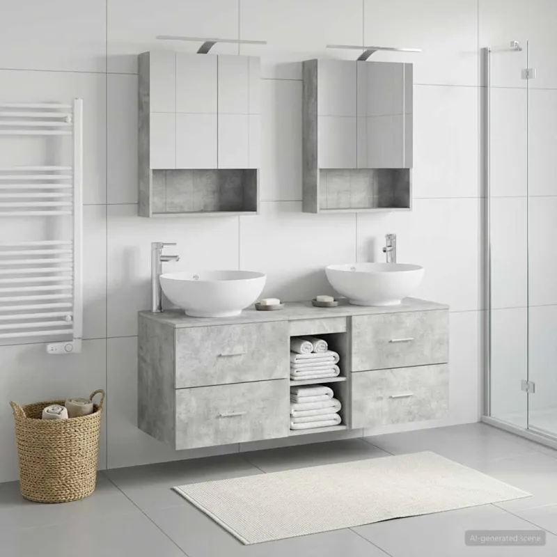 Vonios baldų rinkinys 5 pcs Betono pilka