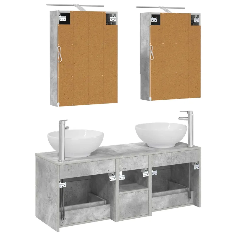 Vonios baldų rinkinys 5 pcs Betono pilka