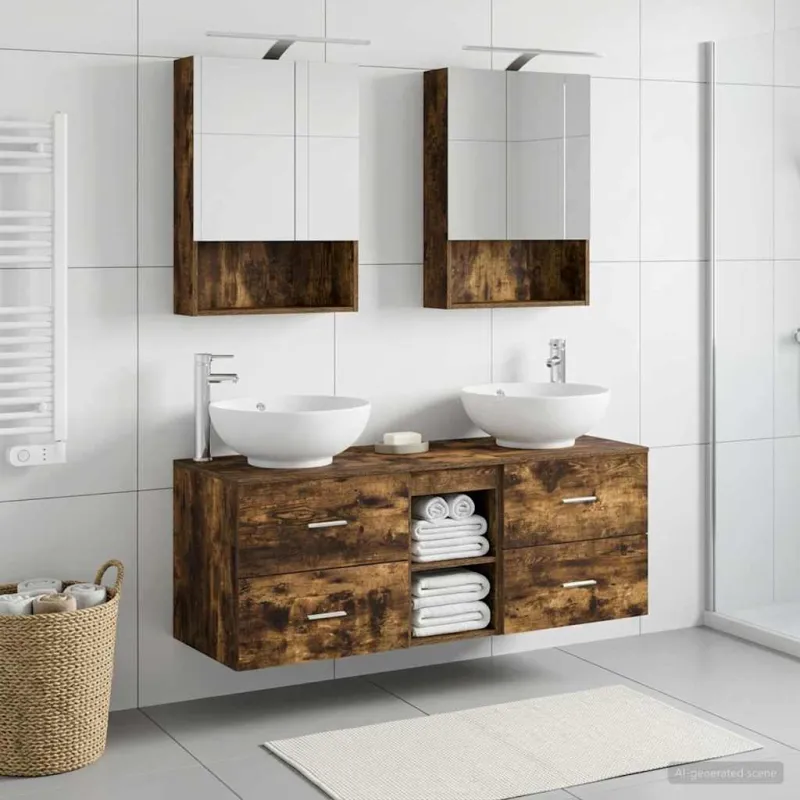 Vonios baldų rinkinys 5 pcs Dūminio ąžuolo
