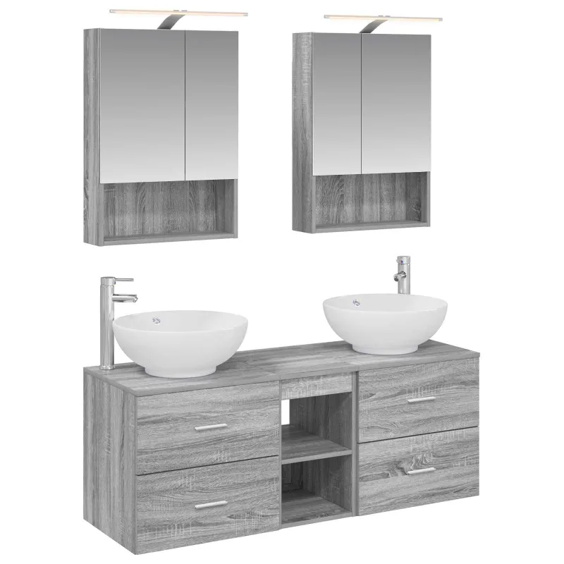 Vonios baldų rinkinys 5 pcs Pilka Sonoma