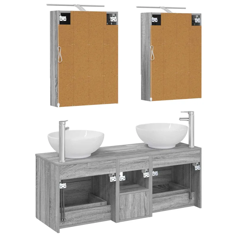 Vonios baldų rinkinys 5 pcs Pilka Sonoma