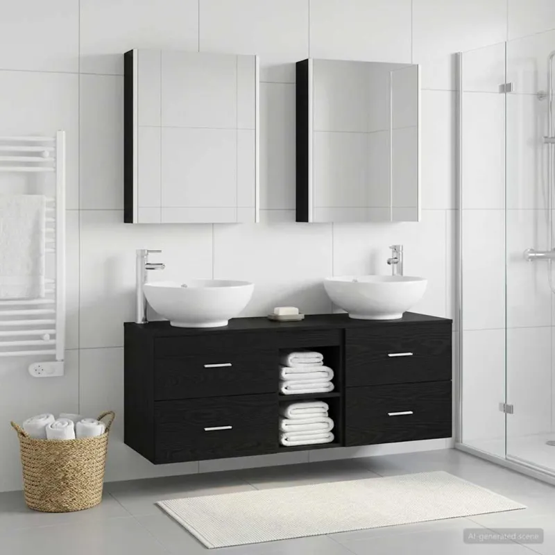 Vonios baldų rinkinys 5 pcs Juodojo ąžuolo