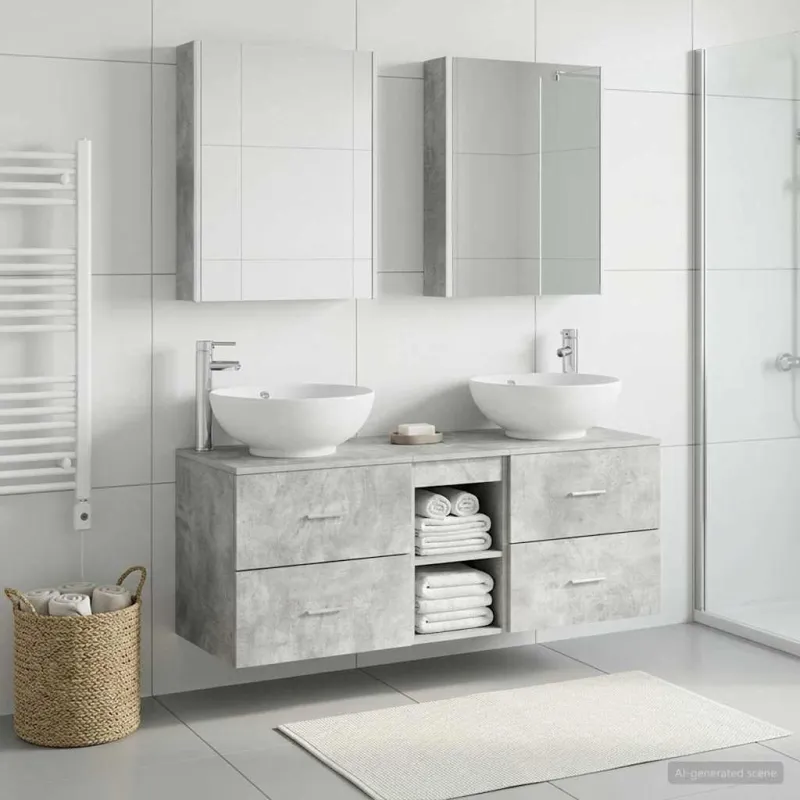 Vonios baldų rinkinys 5 pcs Betono pilka