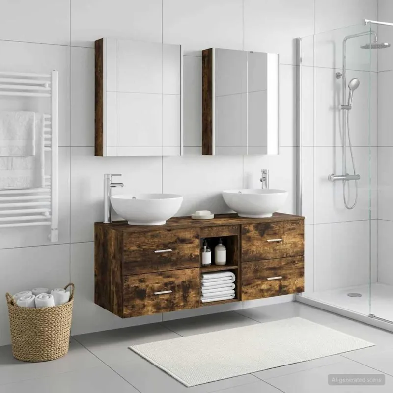 Vonios baldų rinkinys 5 pcs Dūminio ąžuolo