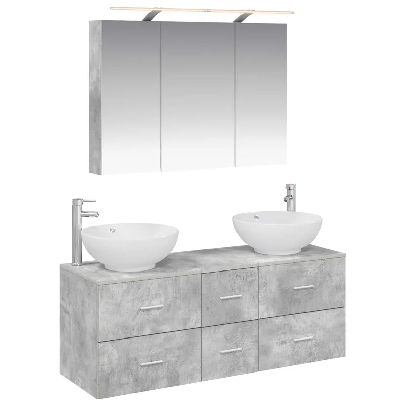 Vonios baldų rinkinys 4 pcs Betono pilka