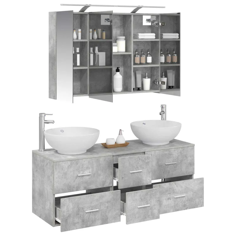 Vonios baldų rinkinys 4 pcs Betono pilka
