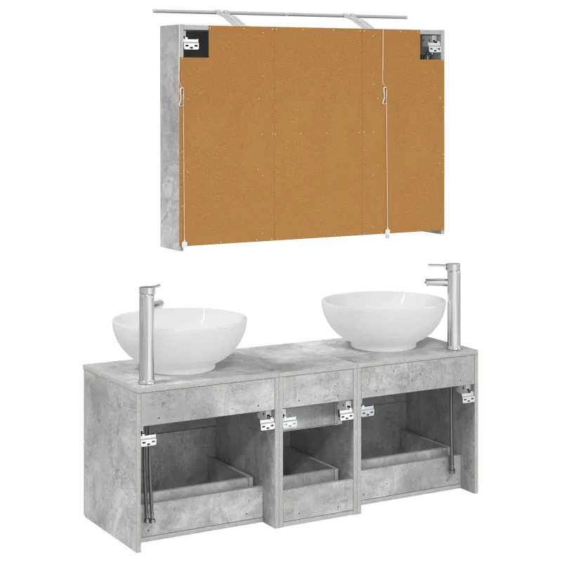 Vonios baldų rinkinys 4 pcs Betono pilka