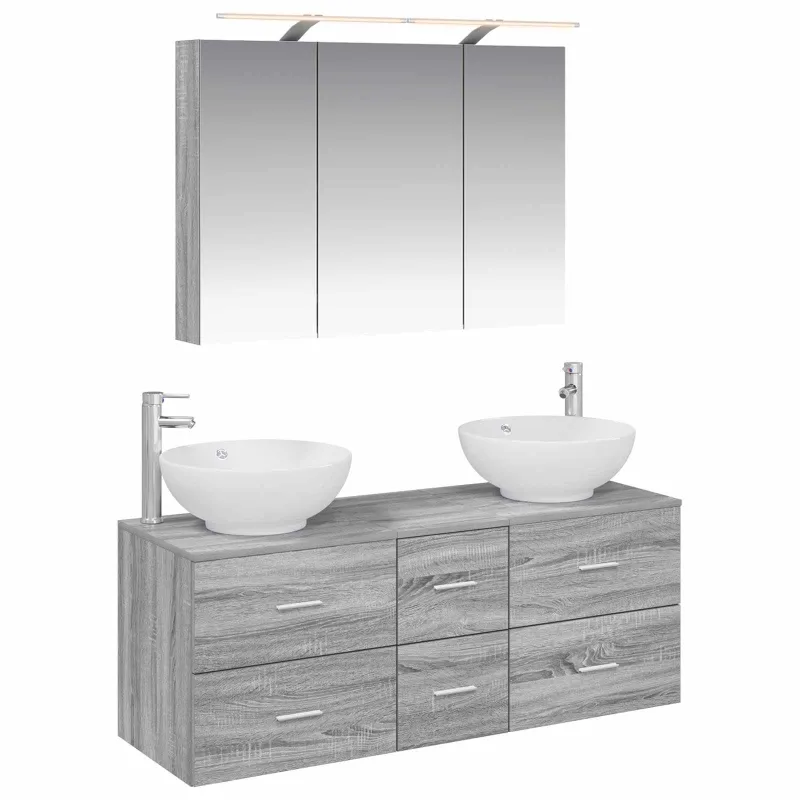 Vonios baldų rinkinys 4 pcs Pilka Sonoma