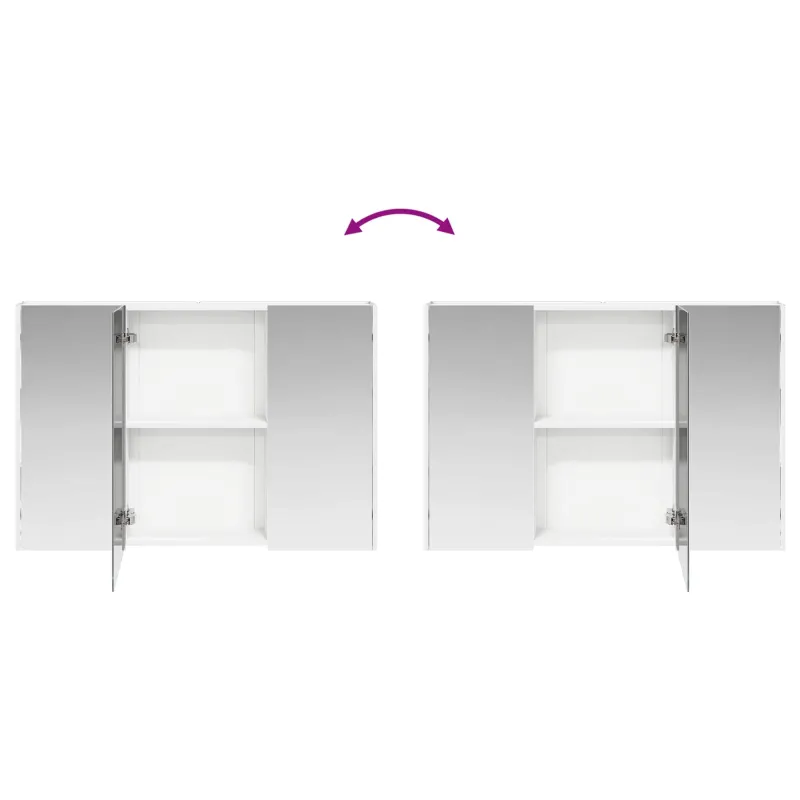Vonios baldų rinkinys 4 pcs Balta Apdirbta mediena ir stiklas