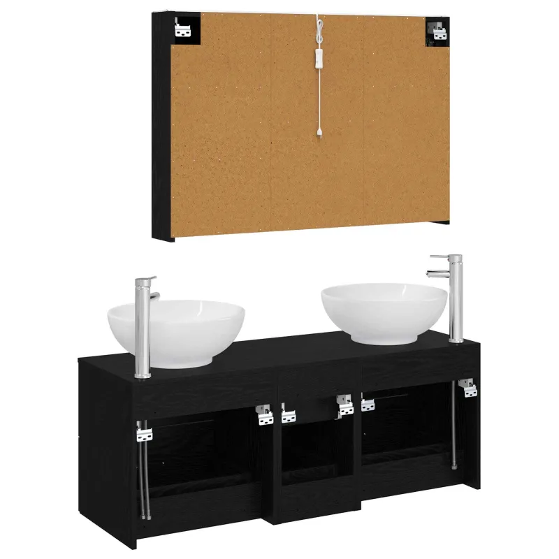 Vonios baldų rinkinys 4 pcs Juodojo ąžuolo