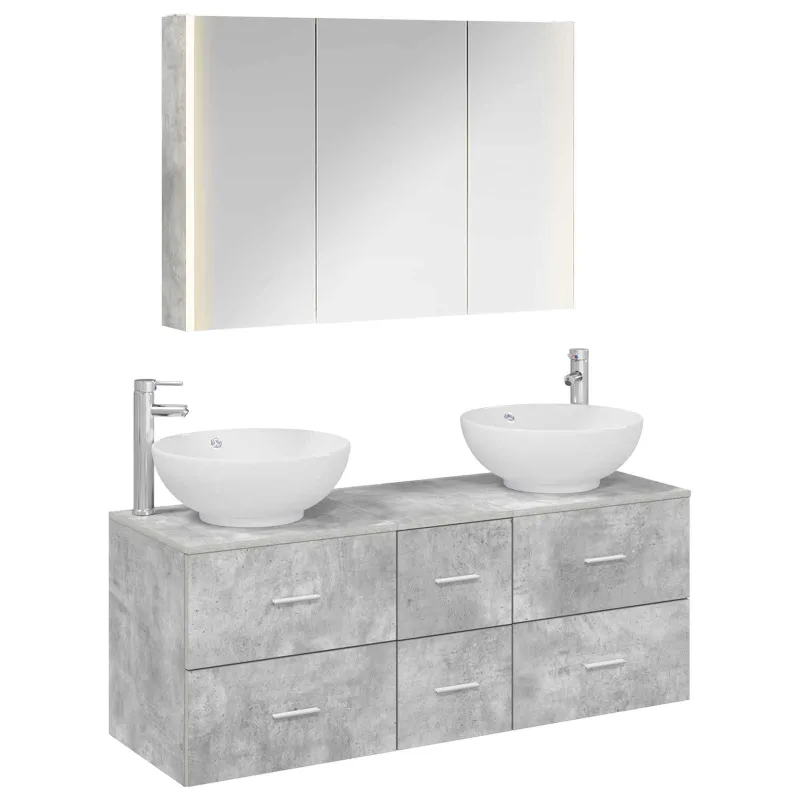 Vonios baldų rinkinys 4 pcs Betono pilka