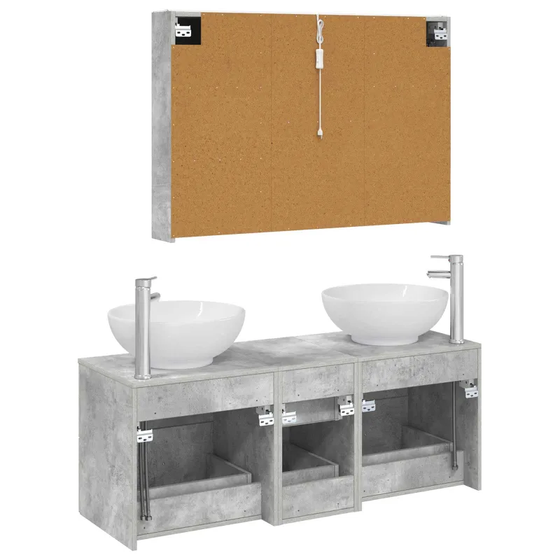 Vonios baldų rinkinys 4 pcs Betono pilka