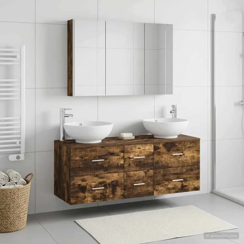 Vonios baldų rinkinys 4 pcs Dūminio ąžuolo